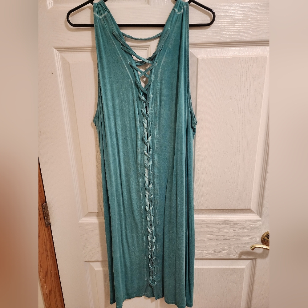 1X aqua green dress with weave back - Picture 5 of 6